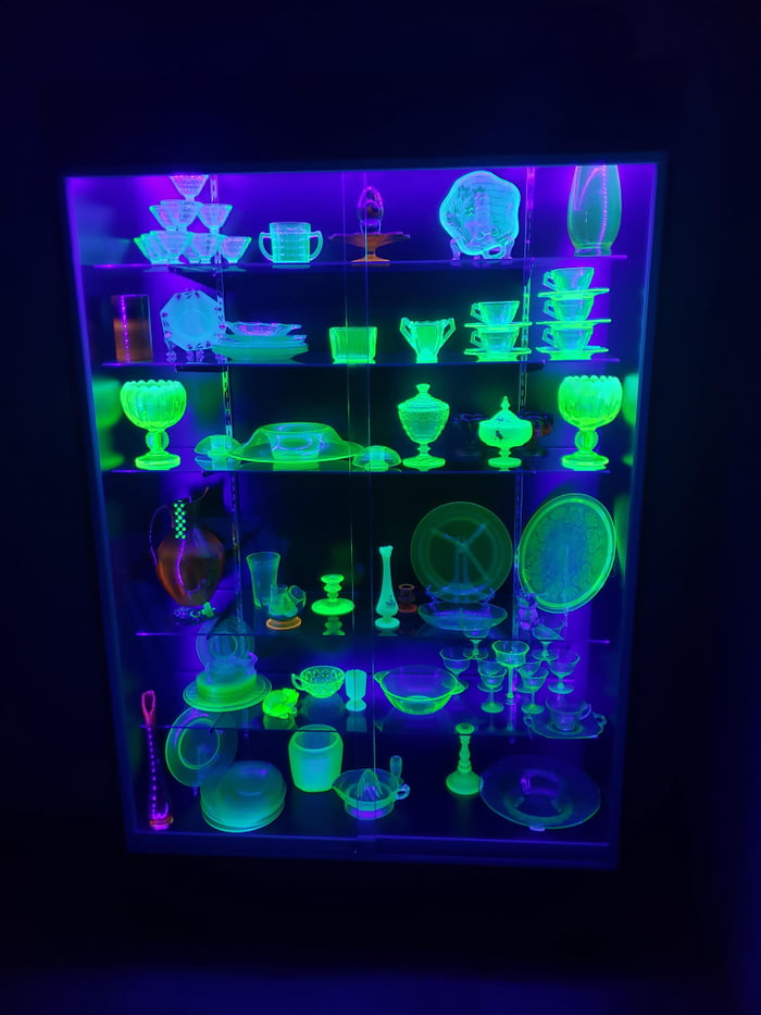 100% thrifted uranium glass collection!