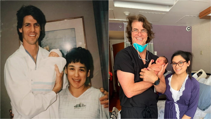 25 years later, the doctor who delivered this girl also delivered her son.