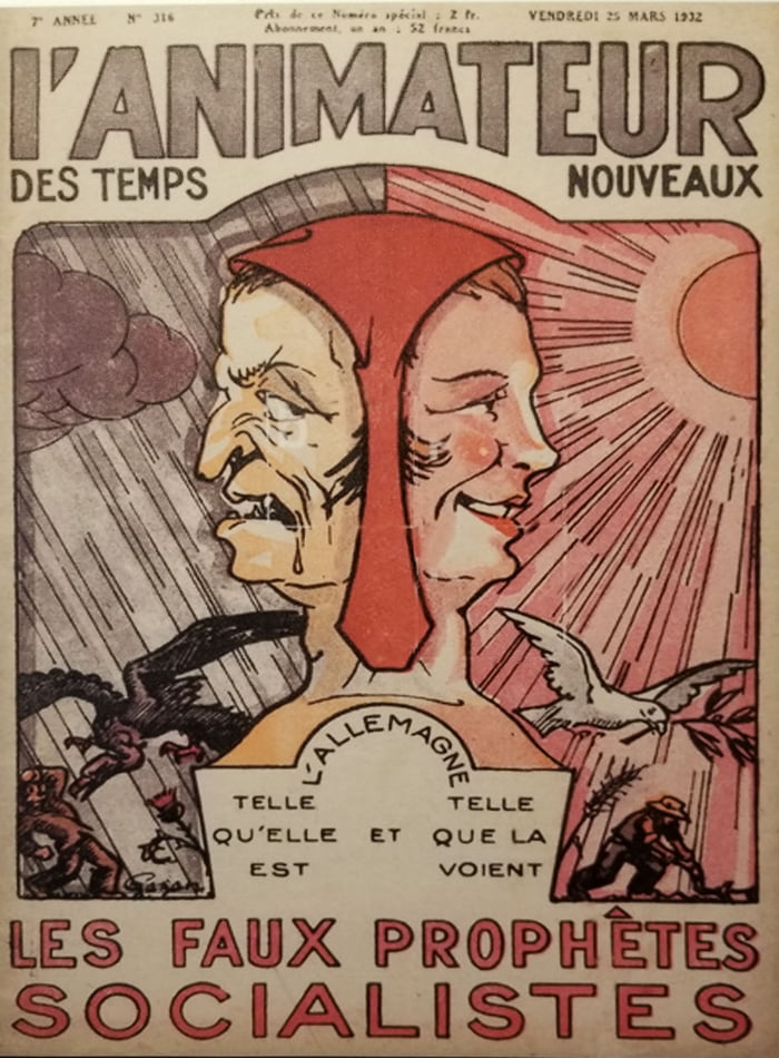 An old meme from 1932. Germany how it is VS how it is seen by false socialist prophet