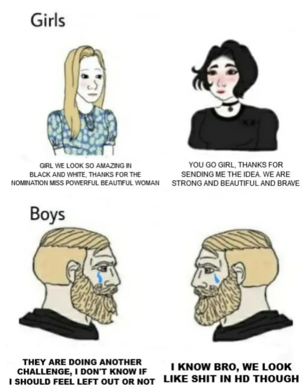 Black and White photo challenge is making the rounds... time to see your lady friends in greyscale