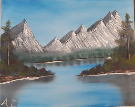 First ever painting. Followed a Bob Ross workshop.