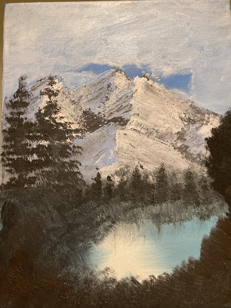 First painting, followed a Bob Ross vid! I wanna do more!