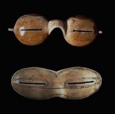 First sunglasses were made by the Inuits 4000 years ago. These glasses protected them from UV light and snow blindness.
