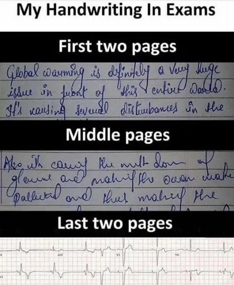 Handwriting in exam's