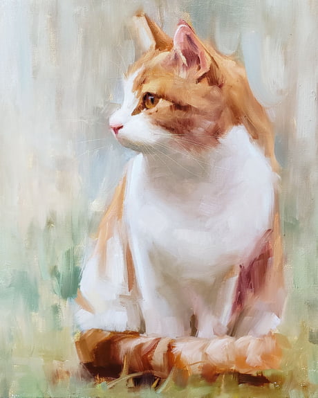 Happy international cat day! Heres a painting i did a few weeks ago :)