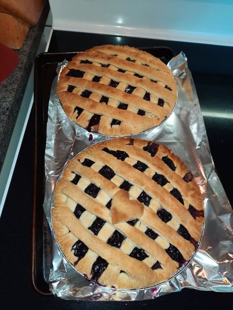 Homemade blueberry pies, picked up the berries and made the dough myself. Pretty proud.