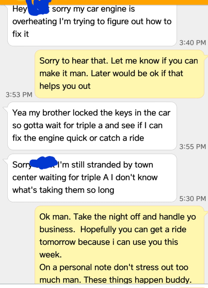 Hubby is the best boss to his employees. We all need a guy like this when we have a bad day