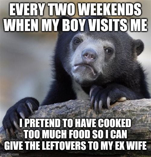 I don't love her anymore but I still want to make sure she eats well enough and can have some evenings during the week where she can rest instead of cooking
