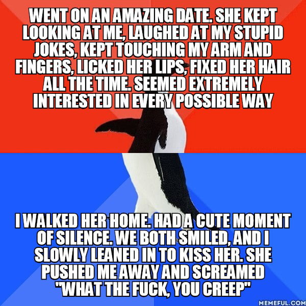 I guess I can throw out the window all I thought I knew about woman's body language. Clearly, it means something else.