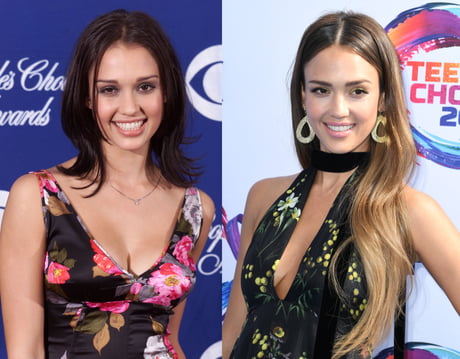 Jessica Alba 18 years apart, 20 and 38.