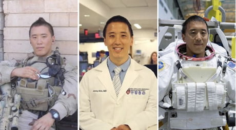 Jonny Kim; former Navy SEAL (combat medic/sniper), Physician (Harvard medical school), NASA astronaut