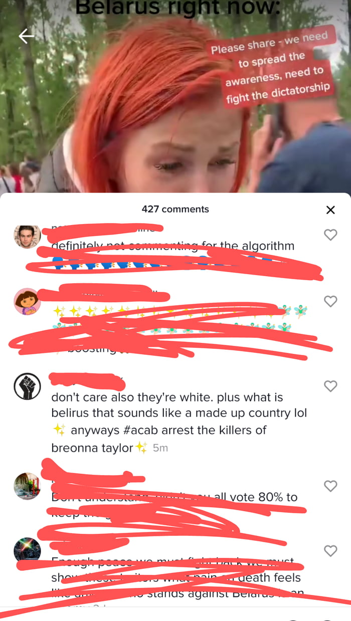 Just found this comment on a video about the Belarus protests