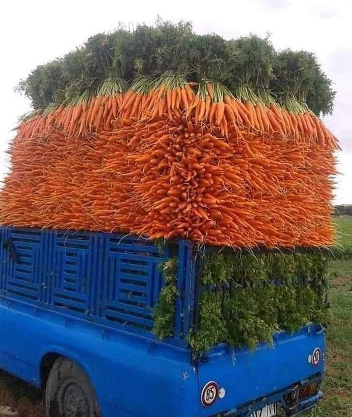 Just some carrots on a truck.
