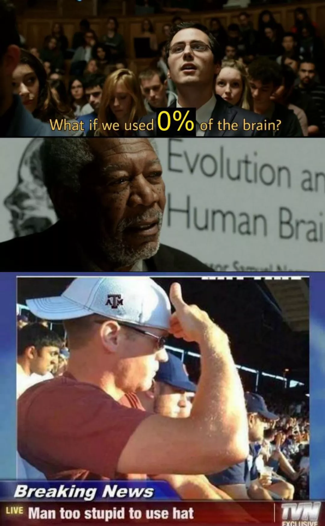 Man too stupid to use hat 😂