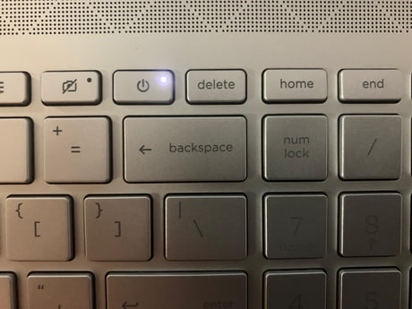 Most used key is probably the Backspace. So let's put the Power button right above it. Not in the right corner. Not in the left corner. Right.above.Backspace. New HP Envy purchased today.