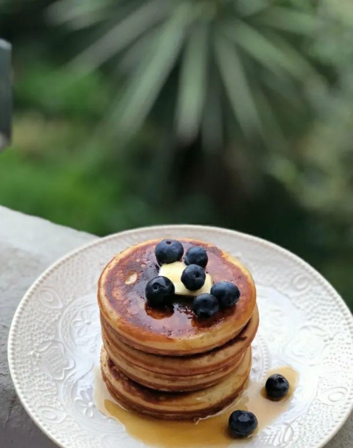 Pancake with butter and maple