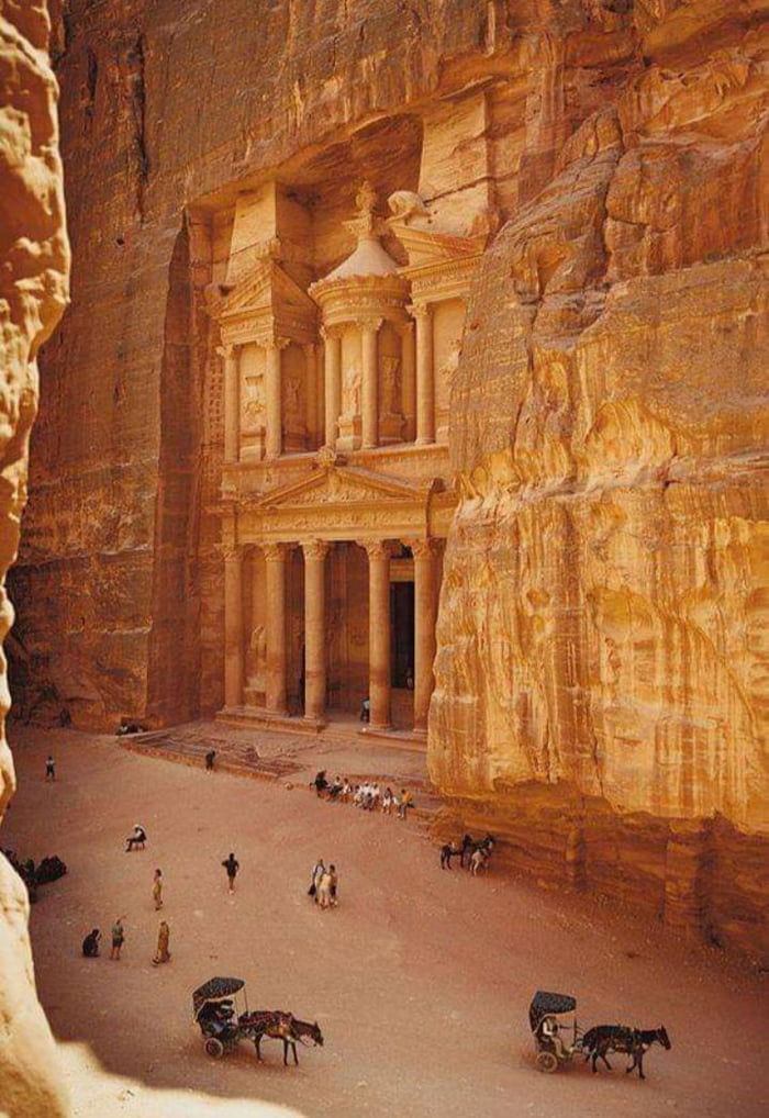Petra, located in the southwestern desert of Jordan. Dating back to 300BC.