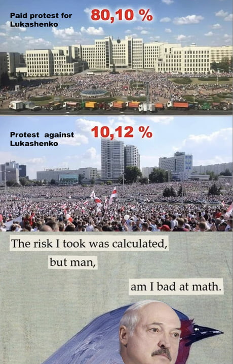 President of Belarus claimed he got 80,10% of all votes.