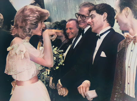 Princess Diana meets Rowan Atkinson, 1984. (Colorized) I haven't seen any colorized version of this on the internet so I thought I could do some digital magic.