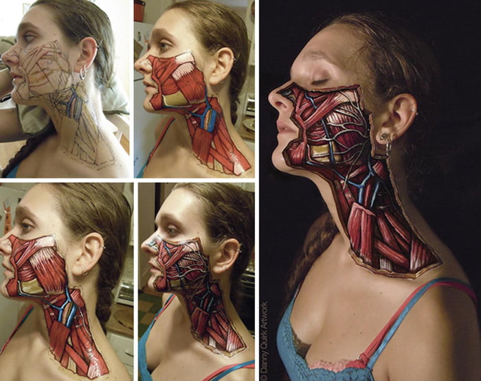 Realistic anatomical painting by Danny Quirk