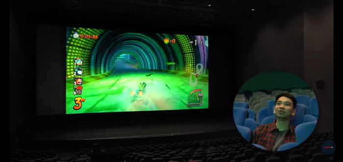 So this guy from Indonesia rent a whole cinema studio to playing a game