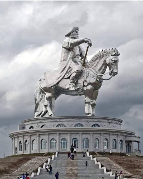 Statue of the Mongolian Emperor Genghis Khan in Mongolia
