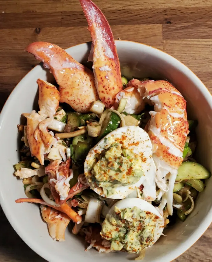 Summer salad with lobster