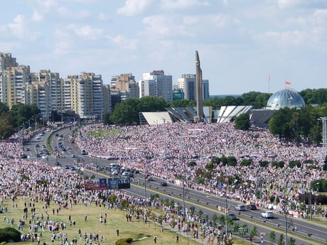 The biggest protest in the history of Belarus is happening right now in Minsk