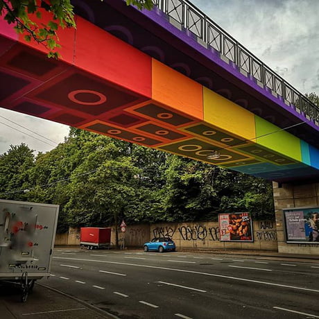 The new Lego bridge in Wuppertal, Germany