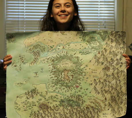 The Second Map I've Made for the DND Campaign/Stream! The Central Realms - Featuring A Massive Tree!