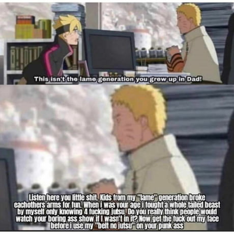They should make a show on boruto dad he is so cool