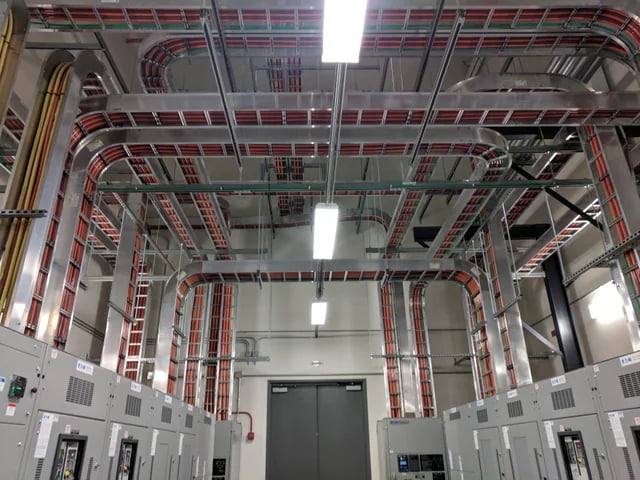 This cable management at a datacenter