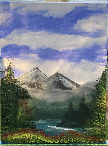 This is my first painting following Bob Ross