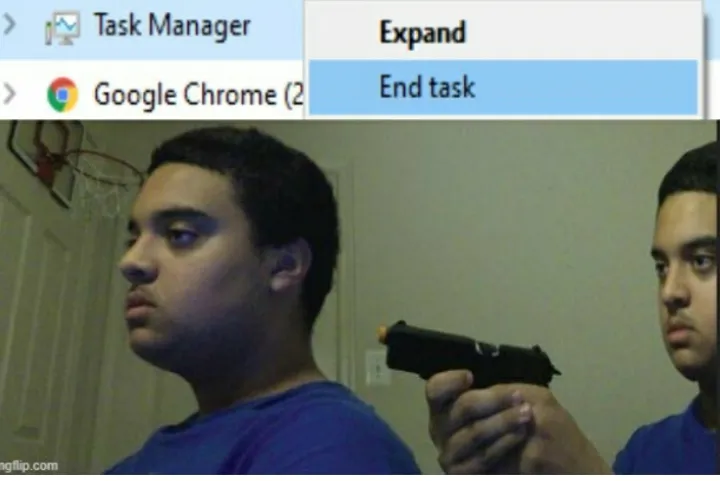 Uses the task manger to destroy tast manager