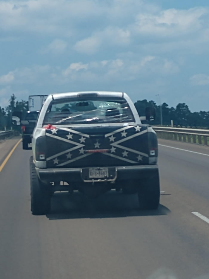 When you spend all your pennies on a custom tailgate instead of a new window. Saran wrap for the win!